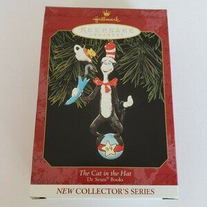 NWT - 1999 THE CAT IN THE HAT Dr Seuss Books #1 Hallmark Keepsake Oranamants